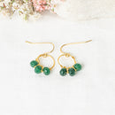 Boucles D'Oreilles "Suzi" Jade Vert - Laiton Doré