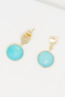 Boucles D'Oreilles "Nerline" Amazonite - Laiton Doré