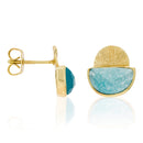 Estela" Earrings Sky Blue Jade - Gold Brass