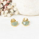 Estela" Earrings Sky Blue Jade - Gold Brass