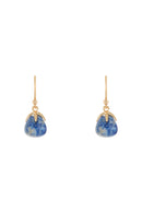 Boucles D'Oreilles 'Raven' Lapis - Laiton Doré