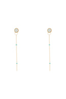 Green Amazonite 'Pola' Earrings - Gold Brass