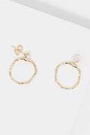 Priska' Pearl Earrings - Gold Brass