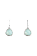 Loréna" Green Amazonite Earrings - Brass