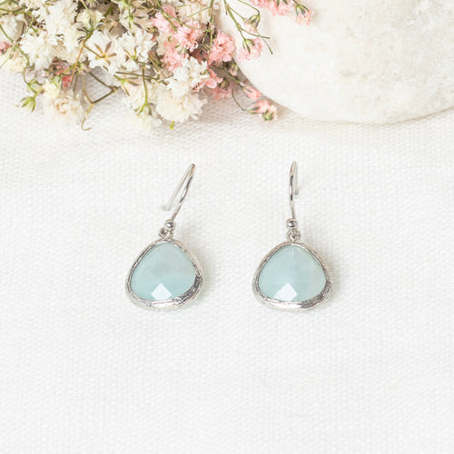 Loréna" Green Amazonite Earrings - Brass