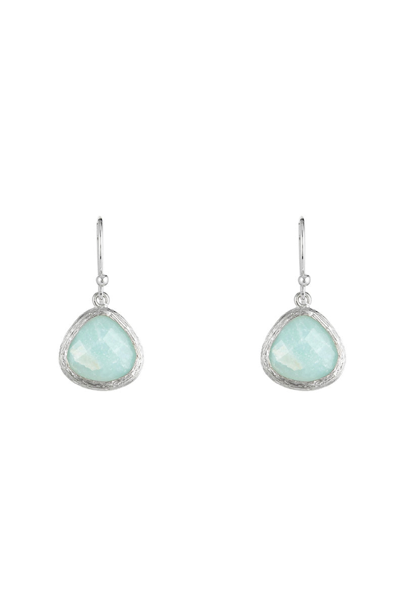 Loréna" Green Amazonite Earrings - Brass