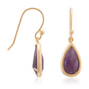 Lila" Earrings Amethyst - Gold Brass