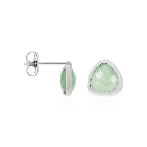 Boucles D'Oreilles "Green" Aventurine Verte - Laiton