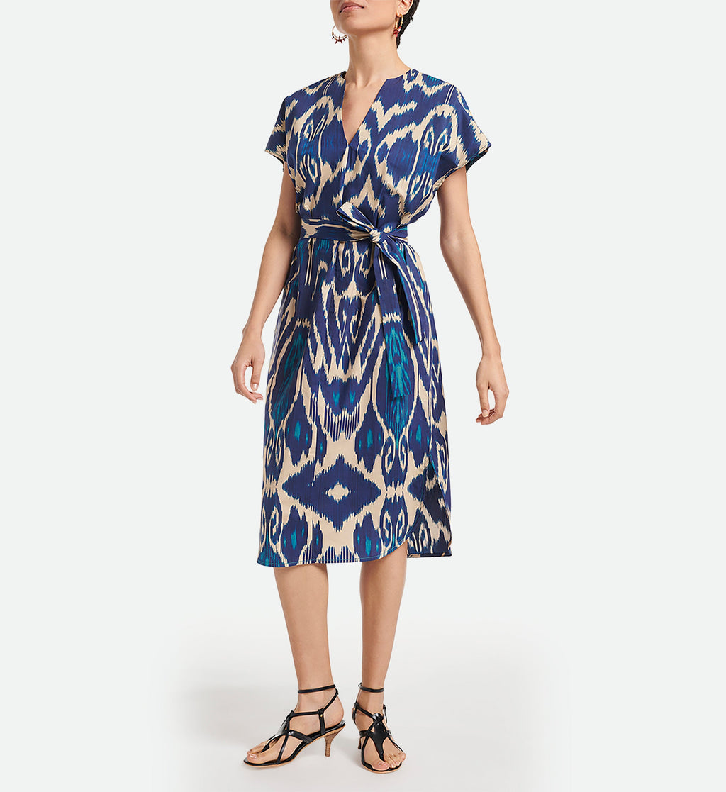 Vestido Amarilla - Azul Multicolor