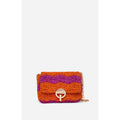 Bolso Mediano Moon de Cuero Trenzado - Multicolor & Naranja