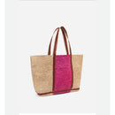 Vanessa Bruno - Cabas L En Cuir Et Raphia - Multico/Rose