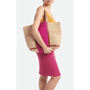 Vanessa Bruno - Cabas L En Cuir Et Raphia - Multico/Rose