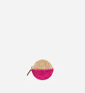 Small Raffia Coin Purse - Multicolour/Pink