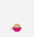 Small Raffia Coin Purse - Multicolour/Pink