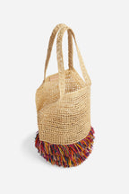 Sac Filet En Raphia - Multicolor