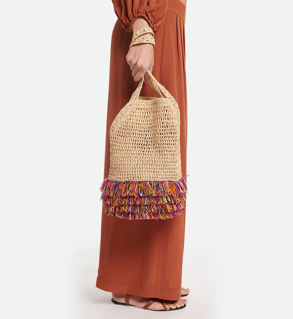 Sac Filet En Raphia - Multicolor