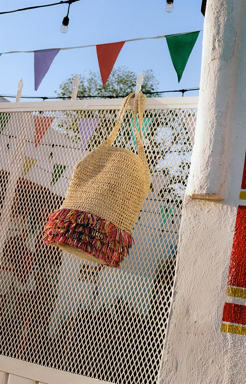 Sac Filet En Raphia - Multicolor