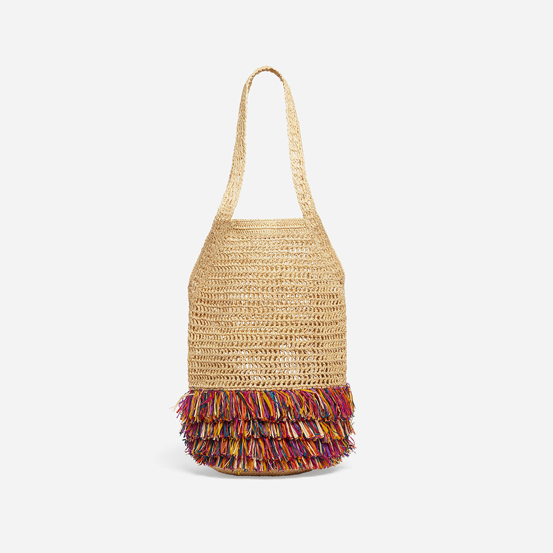 Sac Filet En Raphia - Multicolor