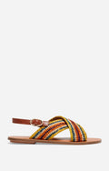 Sandalias de Rafia y Cuero - Multicolor