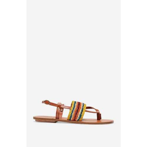 Vanessa Bruno - Sandales En Raphia & Cuir À Tannage Végétal - Multicolore