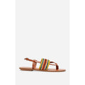 Raffia & Vegetable-Tanned Leather Flat Sandals - Multicolour