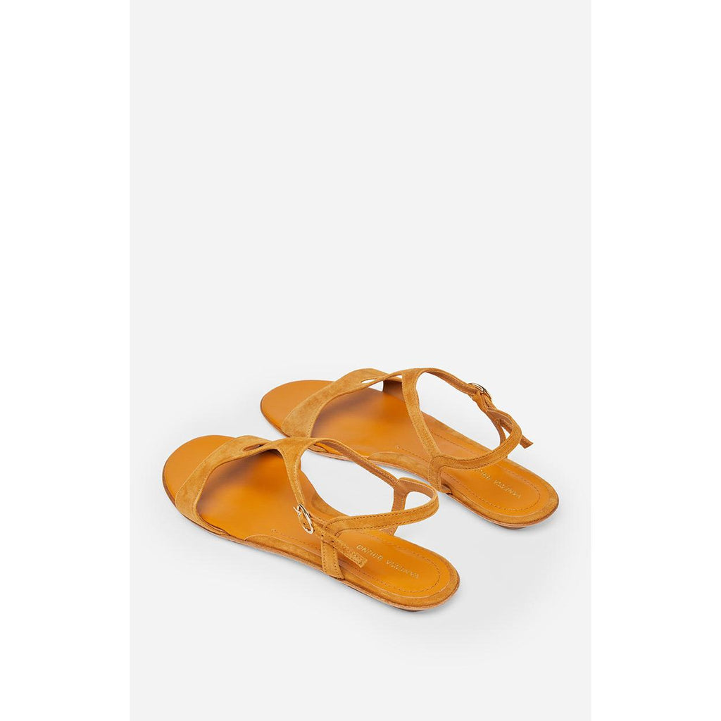 Sandales En Chèvre Velours - Caramel