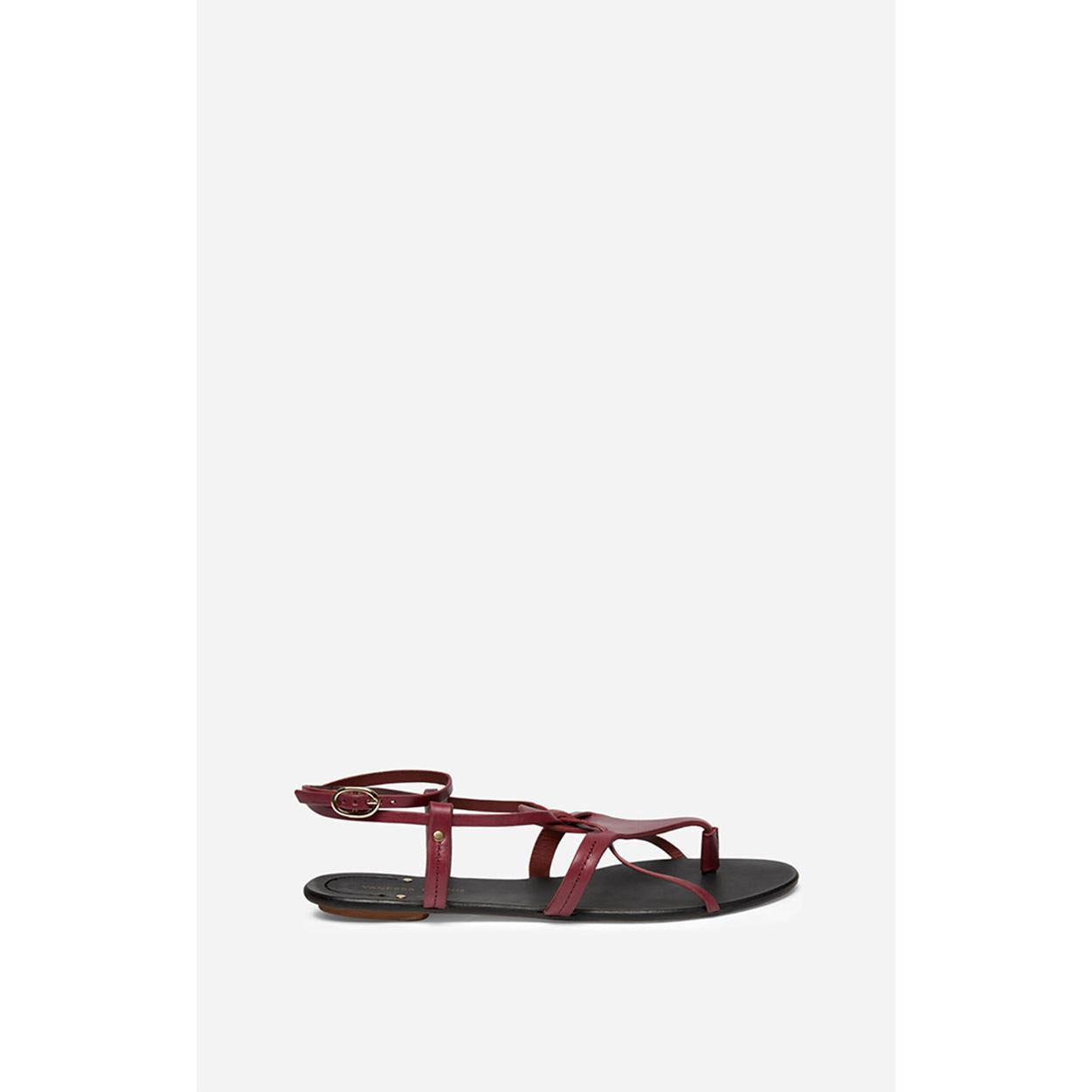Vegetable-Tanned Leather Sandals - Raspberry