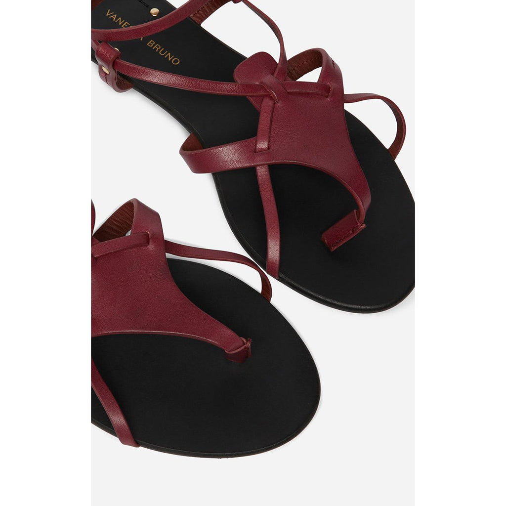 Vegetable-Tanned Leather Sandals - Raspberry