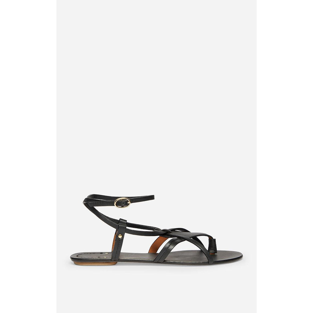 Sandalias de Cuero Curtido Vegetal - Negro