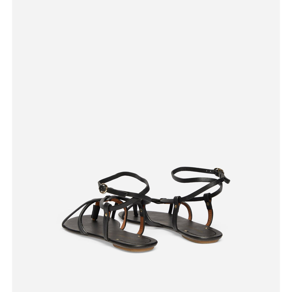 Sandalias de Cuero Curtido Vegetal - Negro