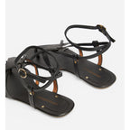 Sandalias de Cuero Curtido Vegetal - Negro