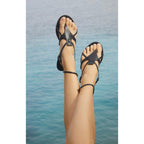 Sandalias de Cuero Curtido Vegetal - Negro