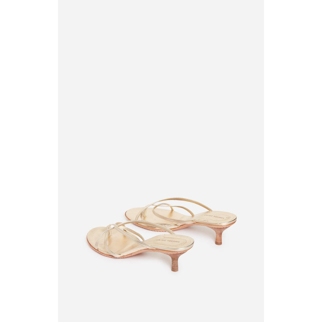 Leather Sandals - Light Gold