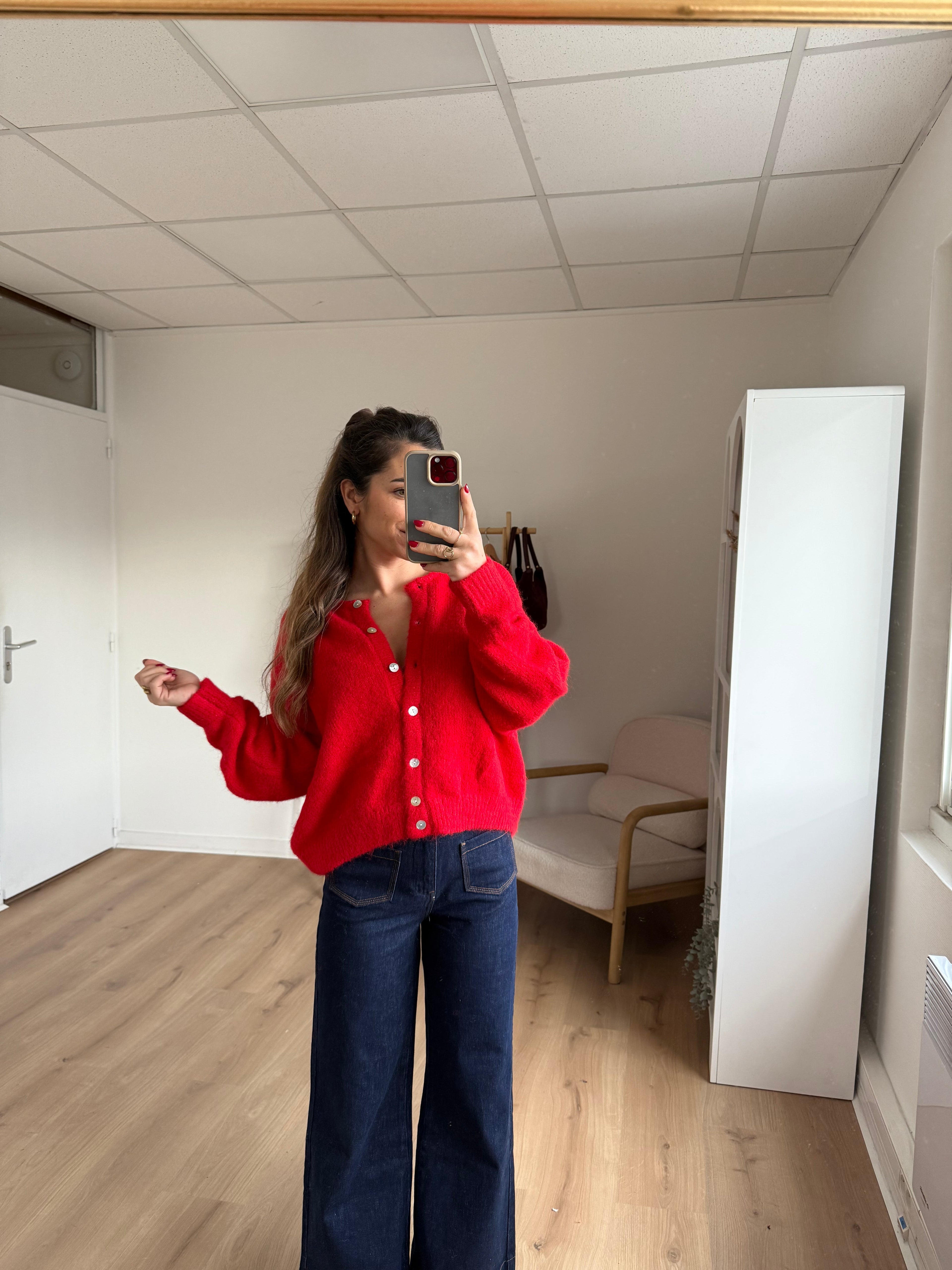 Charlie red cardigan