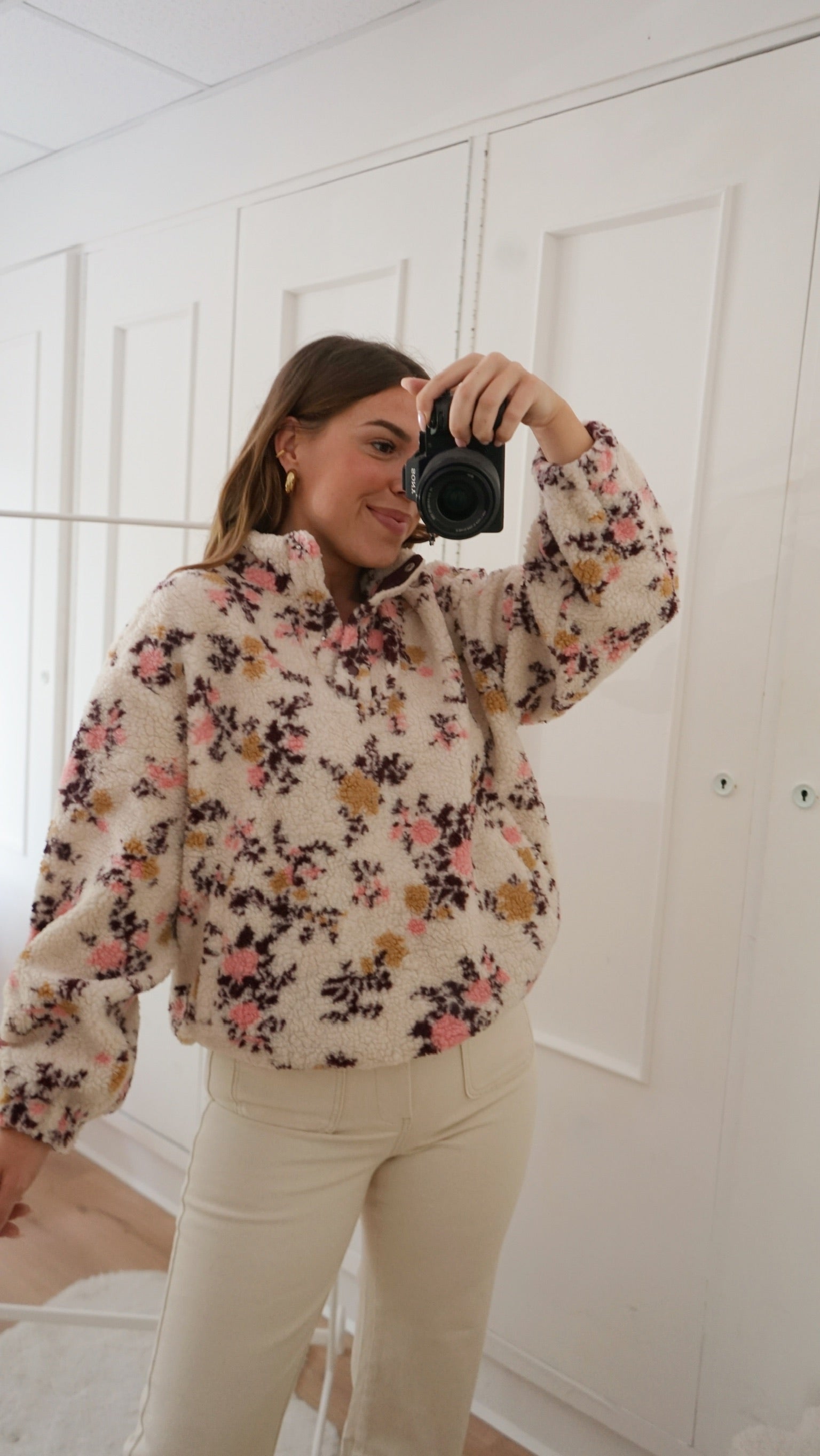 Jersey de borreguito floral Gina