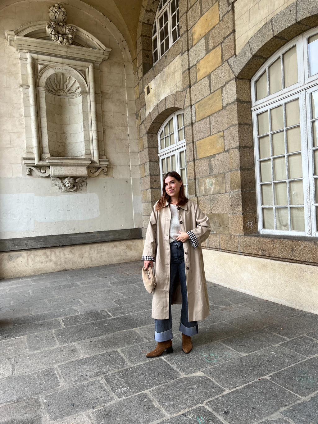 Manon long trench coat
