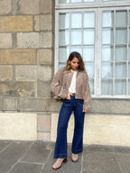 Léonie Taupe Suede Effect Jacket