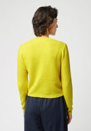 Cárdigan Botones Y Bolsillos - Amarillo - 100% Cashmere - Mujer