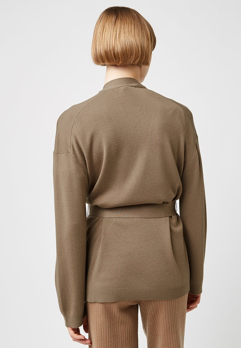 Chaleco con cinturón extraíble - Marrón Camel - Mujer