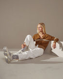 Cárdigan Rayas - Amarillo Mostaza - 100% Lana - Mujer