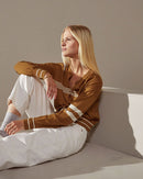 Cárdigan Rayas - Amarillo Mostaza - 100% Lana - Mujer