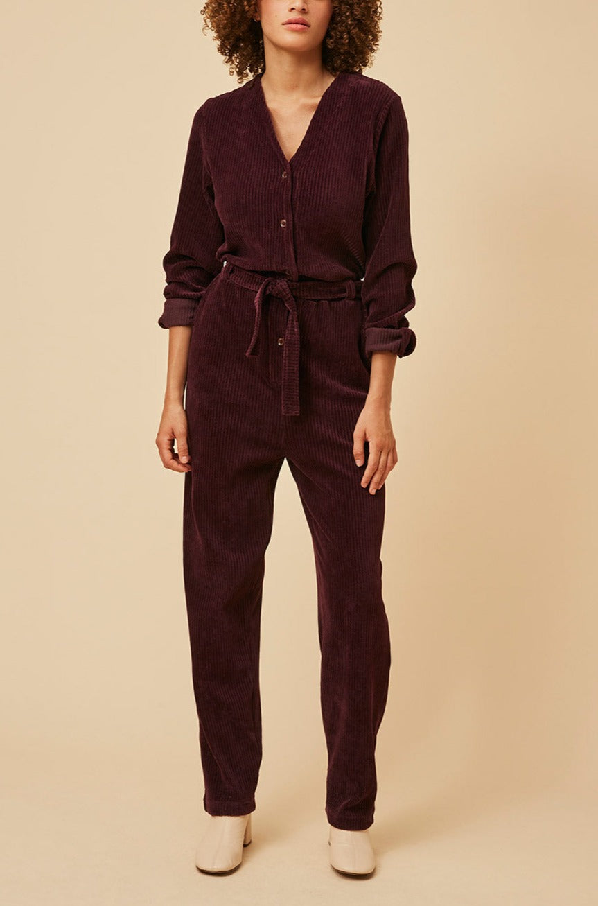 Combi Pantalon Victoria Aubergine - Femme