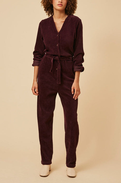 Combi Pantalon Victoria Aubergine - Femme