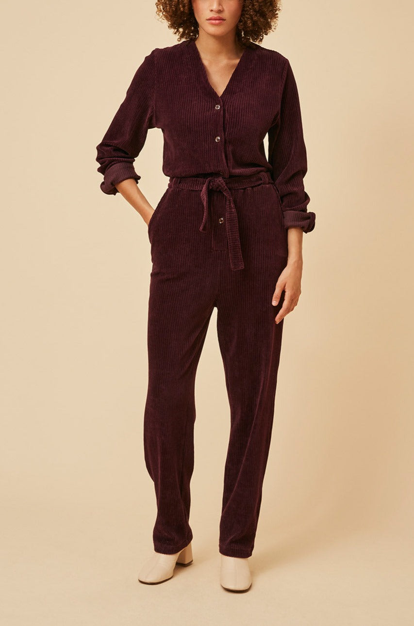 Combi Pantalon Victoria Aubergine - Femme