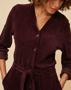 Combi Pantalon Victoria Aubergine - Femme
