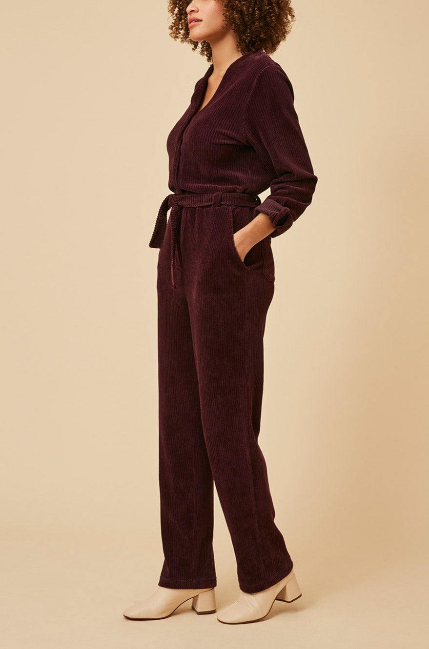 Combi Pantalon Victoria Aubergine - Femme