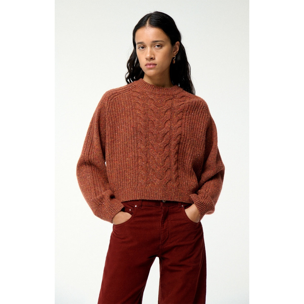 Pull Col Rond Delora - Brique