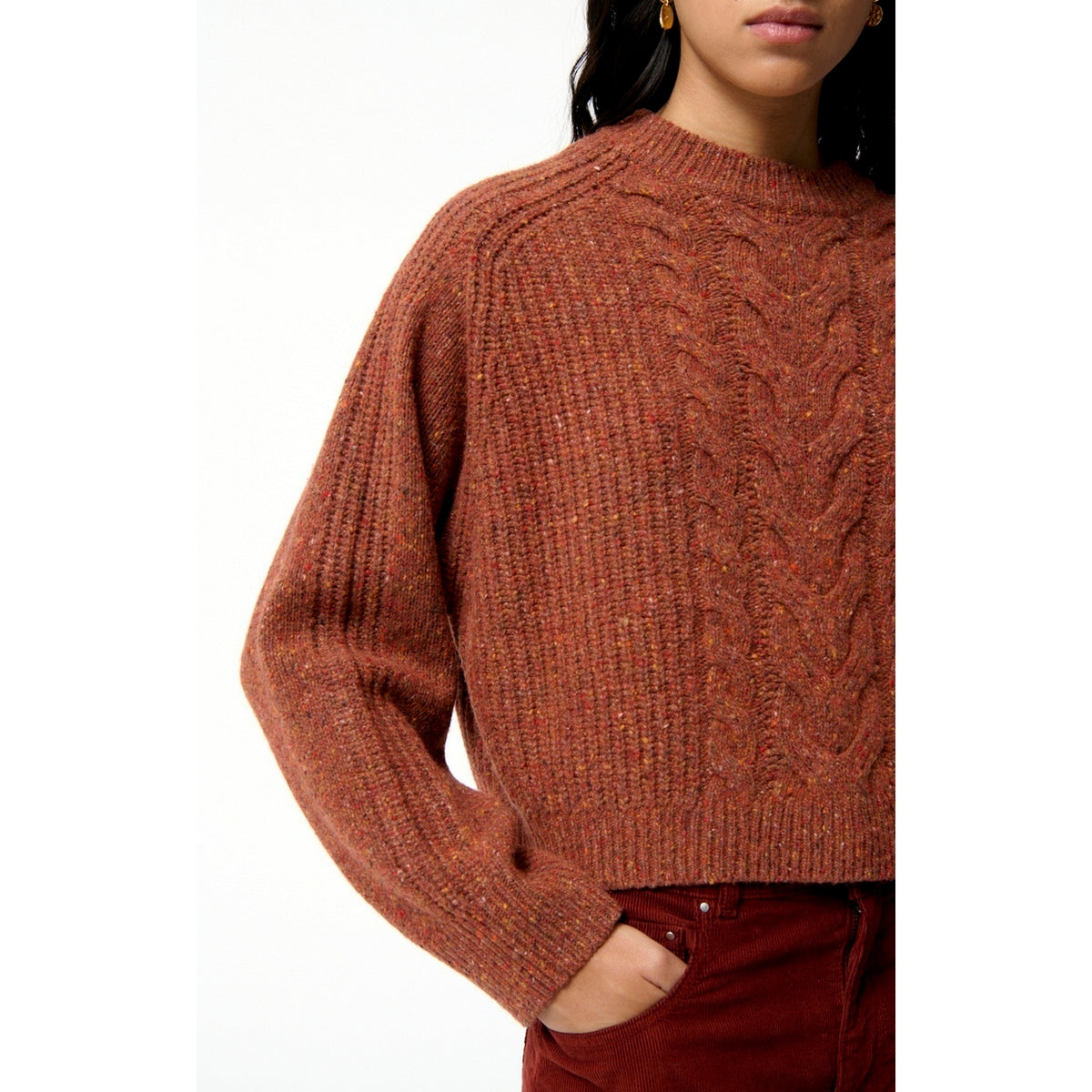 Pull Col Rond Delora - Brique