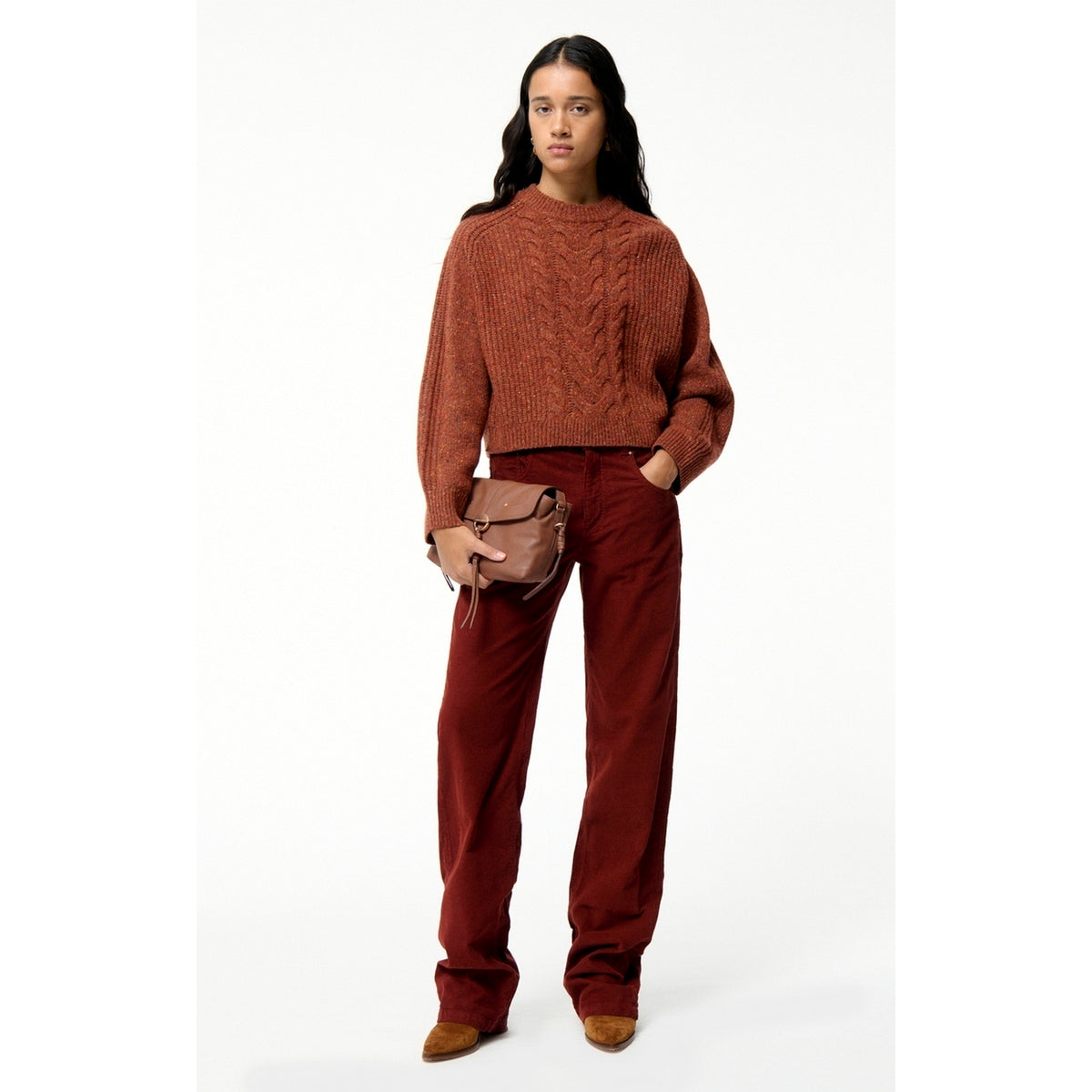 Pull Col Rond Delora - Brique