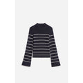 Stehkragenpullover Francesca - Ecru/Marine